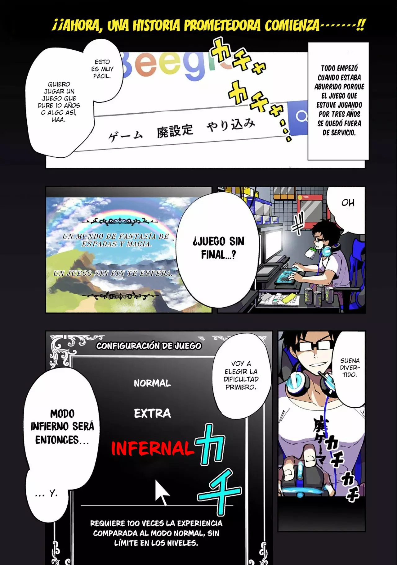 Hell Mode: Yarikomi Suki no Gamer wa Hai-settei no Isekai de Musou suru – Hajimari no Shoukanshi Capítulo 1 - Page 2