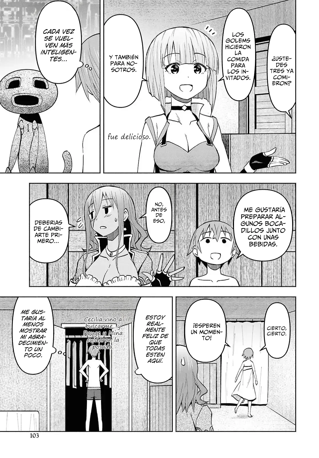 Dungeon Tou de Yadoya wo Yarou! Souzou Mahou wo Moratta Ore no Hosoude Hanjouki Capítulo 49 - Page 5