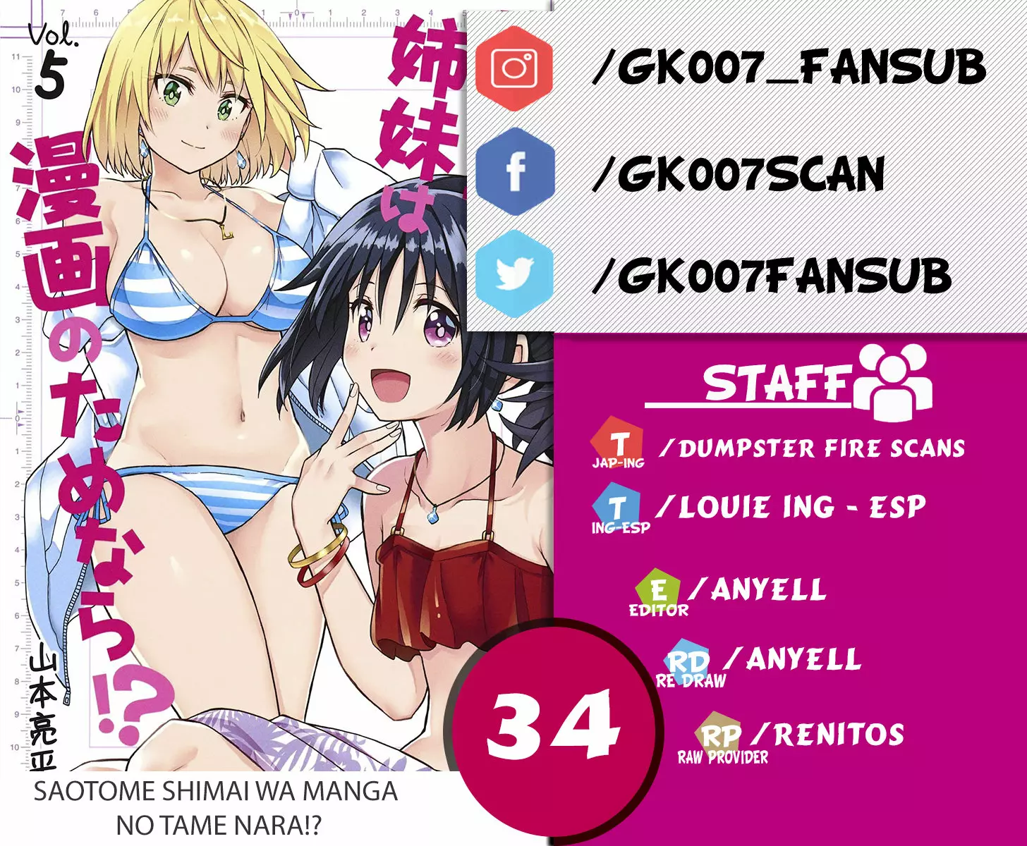 Saotome Shimai wa Manga no tame nara!? Capítulo 34 - Page 1