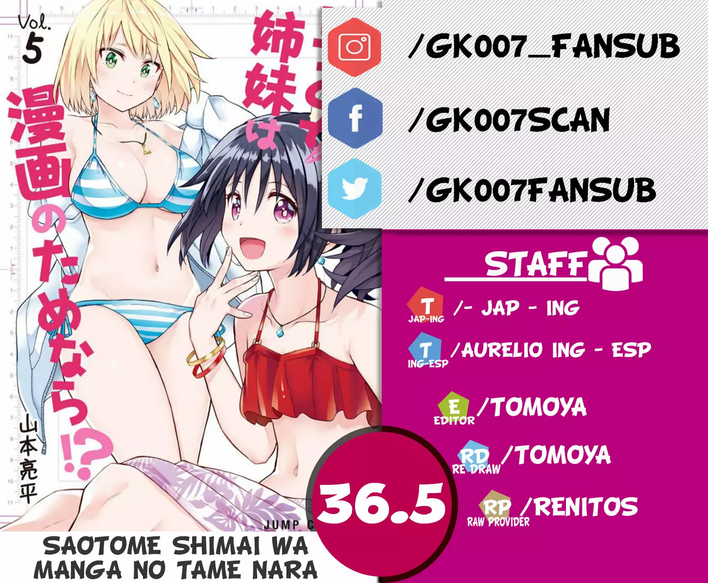 Saotome Shimai wa Manga no tame nara!? Capítulo 36.5 - Page 1