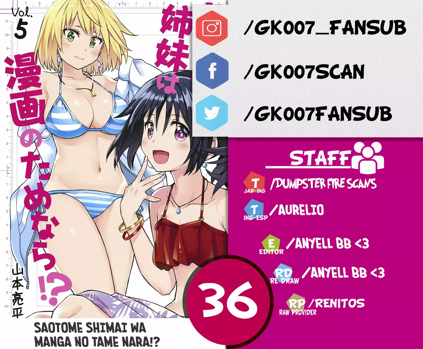 Saotome Shimai wa Manga no tame nara!? Capítulo 36 - Page 1
