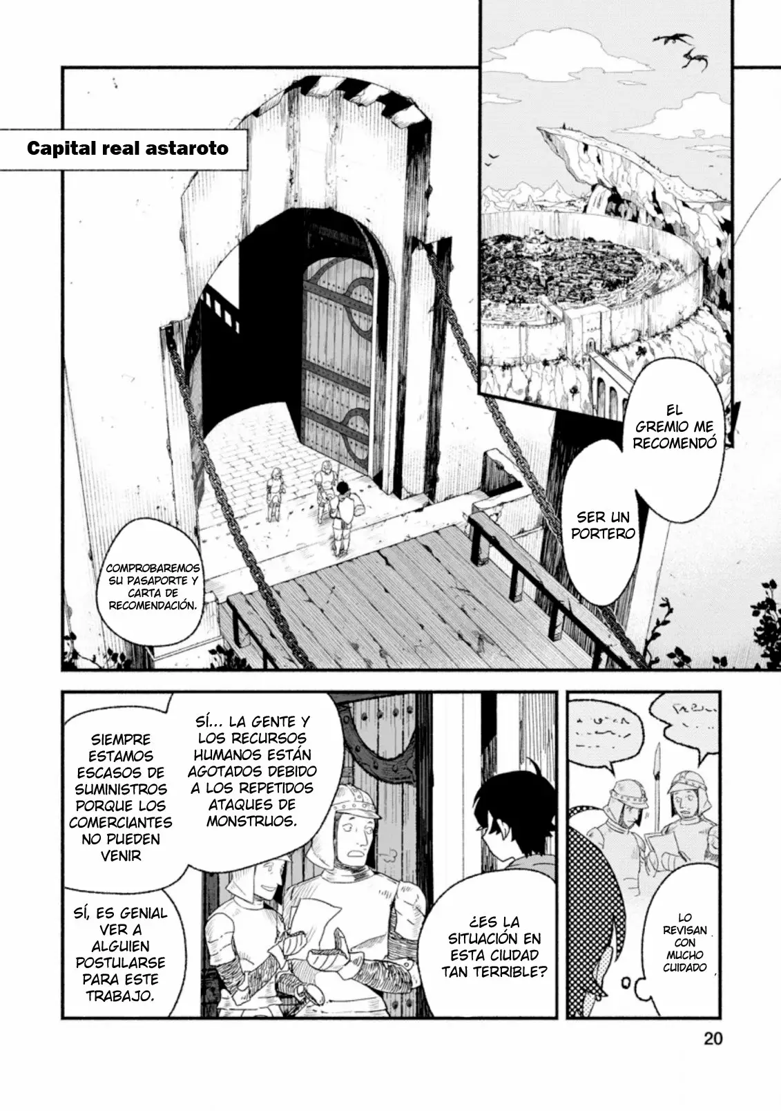 Sono Monban, Saikyou Nitsuki: Tsuihou Sareta Bougyo Ryoku 9999 no Senshi, Ou Miyako no Monban Toshite Musou Suru Capítulo 1 - Page 21