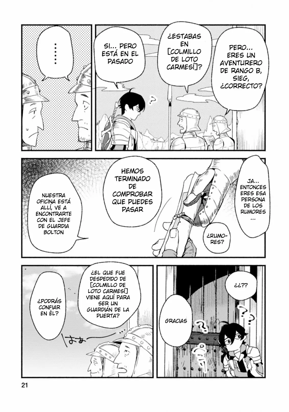 Sono Monban, Saikyou Nitsuki: Tsuihou Sareta Bougyo Ryoku 9999 no Senshi, Ou Miyako no Monban Toshite Musou Suru Capítulo 1 - Page 22