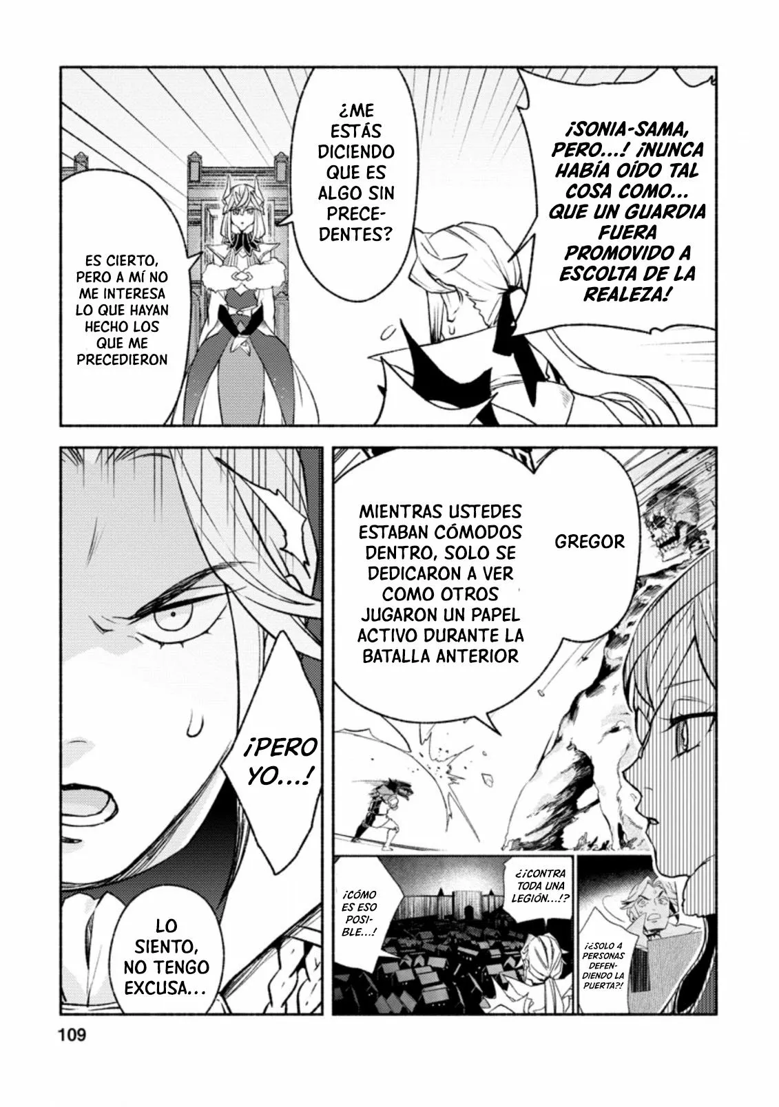 Sono Monban, Saikyou Nitsuki: Tsuihou Sareta Bougyo Ryoku 9999 no Senshi, Ou Miyako no Monban Toshite Musou Suru Capítulo 14.2 - Page 9