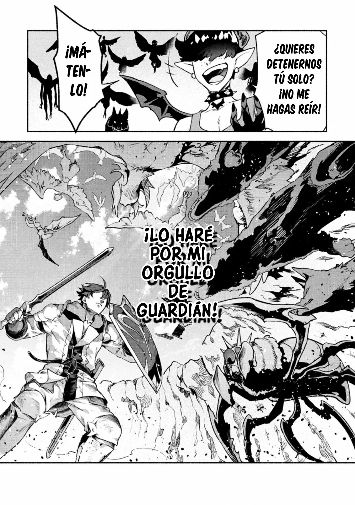 Sono Monban, Saikyou Nitsuki: Tsuihou Sareta Bougyo Ryoku 9999 no Senshi, Ou Miyako no Monban Toshite Musou Suru Capítulo 16 - Page 5