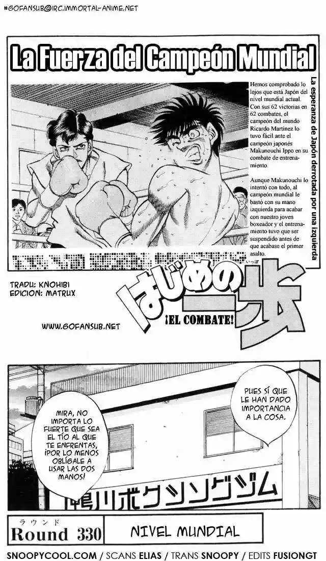 Hajime no Ippo Capítulo 330 - Page 1