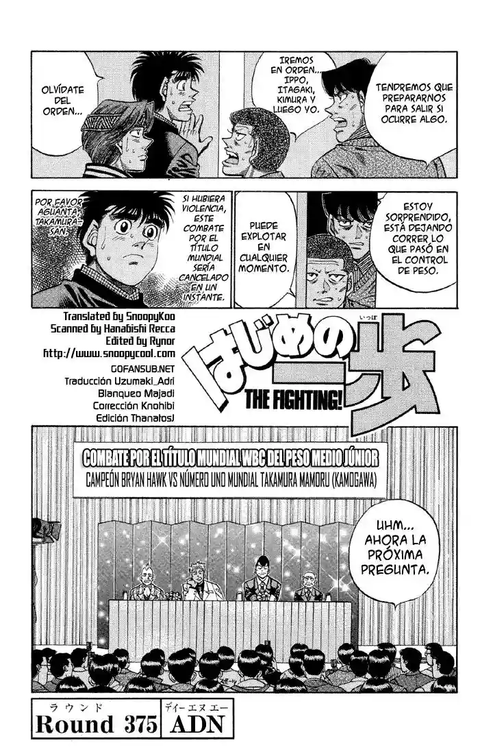 Hajime no Ippo Capítulo 375 - Page 1