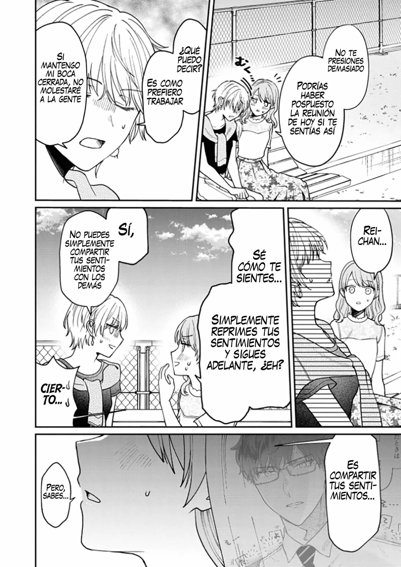 Kuuki ga «Yomeru» Shinnyushain to Buaiso na Senpai no Hanashi Capítulo 12 - Page 4